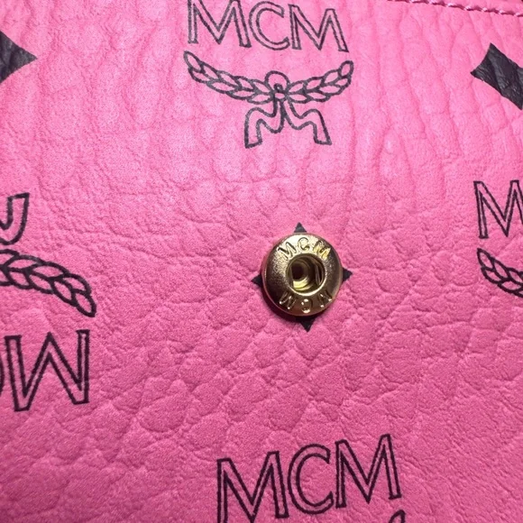 MCM Vibrant Pink Wristlet with Black Details - Picture 7 of 7